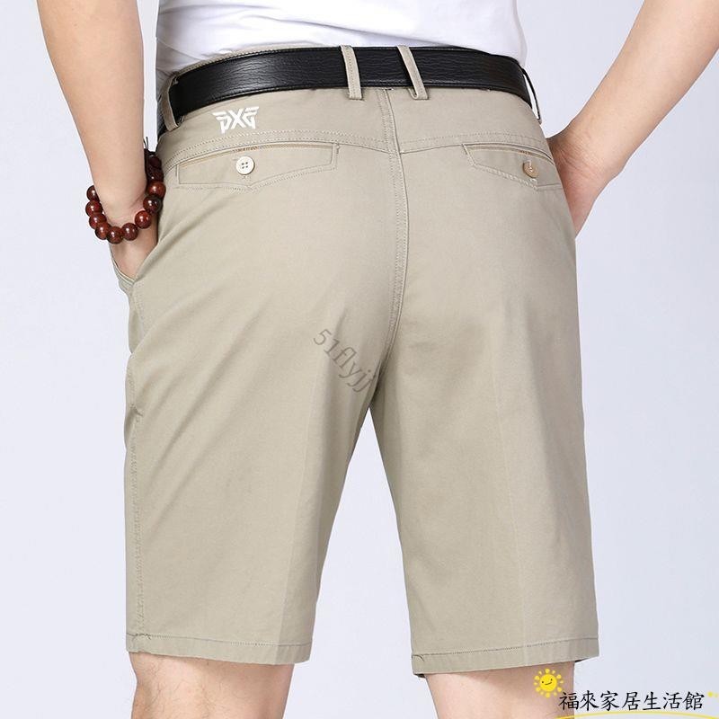 【台灣免運】PXG高爾夫球衣100%純棉短褲夏季高爾夫運動薄款直筒寬鬆休閒男褲ZW01