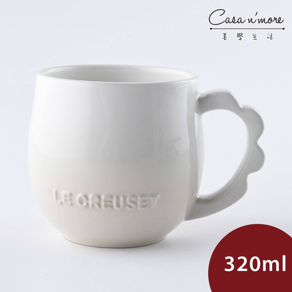Le Creuset 蕾絲花語系列 馬克杯 咖啡杯 茶杯 陶瓷杯 320ml 蛋白霜