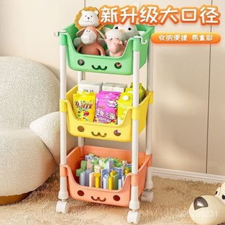 臺灣出貨小推車多層置物架兒童玩具落地收納寶寶廚房玩具傢用書架移動零食 E7JT