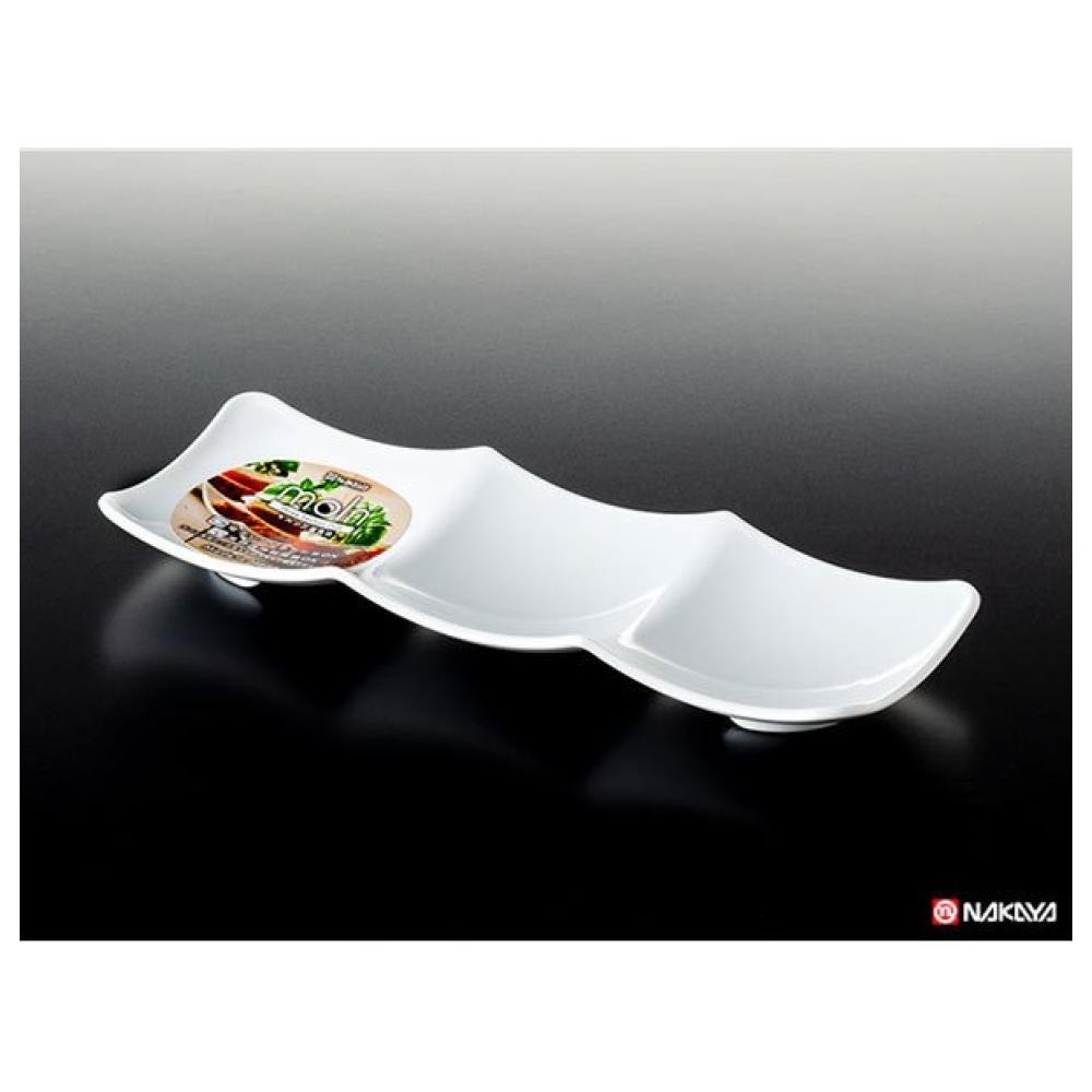 免運 NAKAYA 3格微波用塑膠盤 醬料盤(陶瓷風) 日本製 賣場多款任選