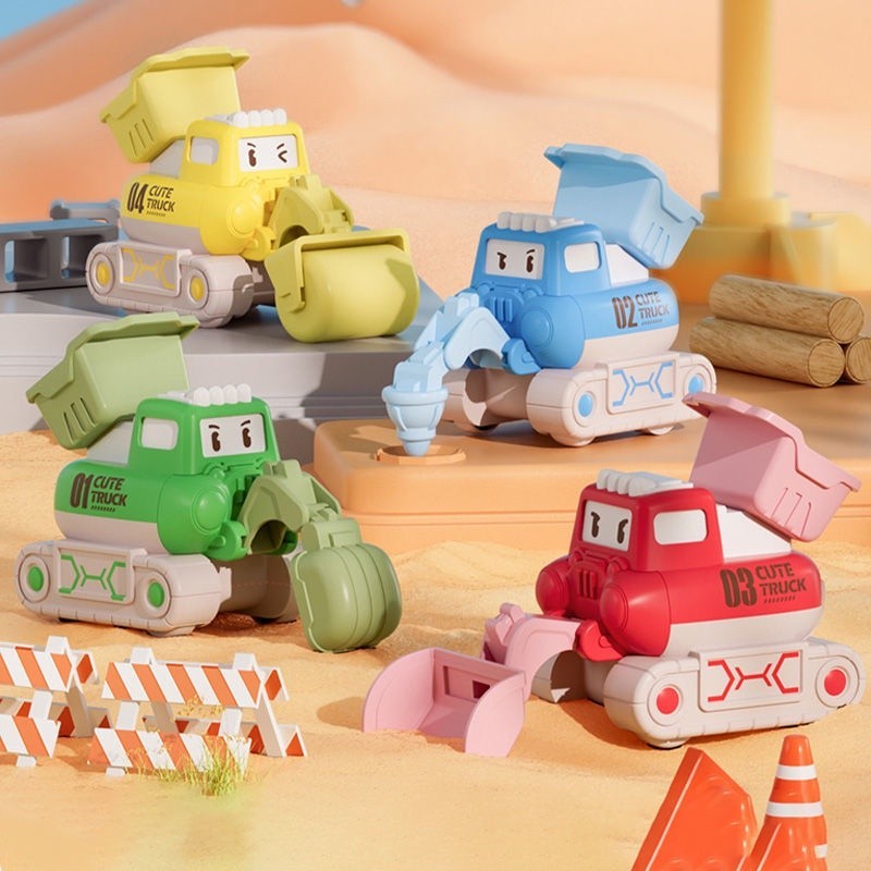 下殺價✨台灣✨挖掘機兒童玩具車慣性按壓車耐摔工程車玩具套裝小汽車男孩挖土機✨