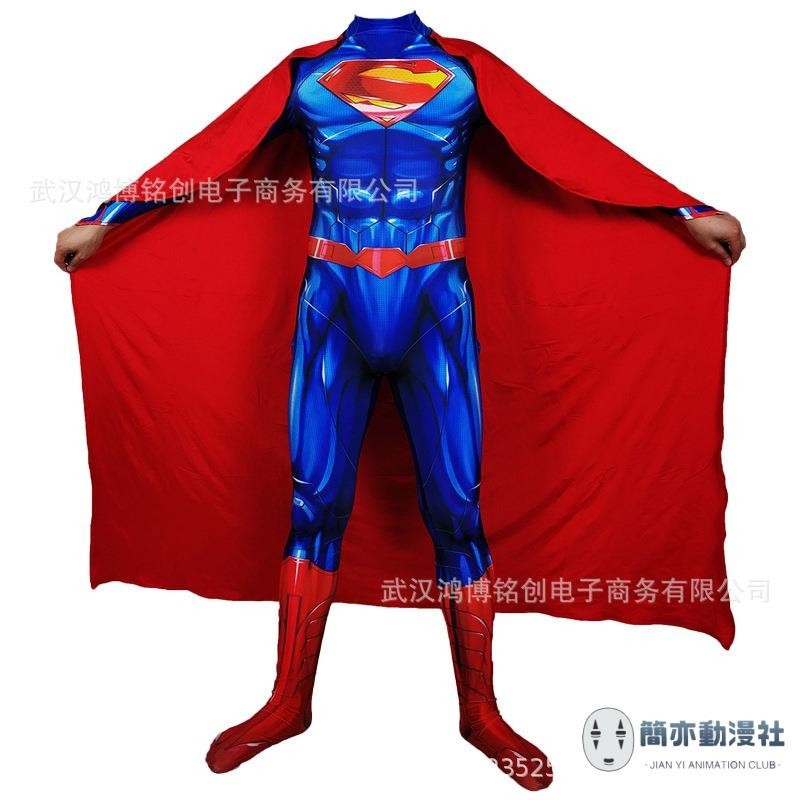 【2024熱賣款】正1義聯盟肌肉超人加披風Cosplay萬聖節兒童服裝 Superman套裝動漫周邊 cosplay 尾