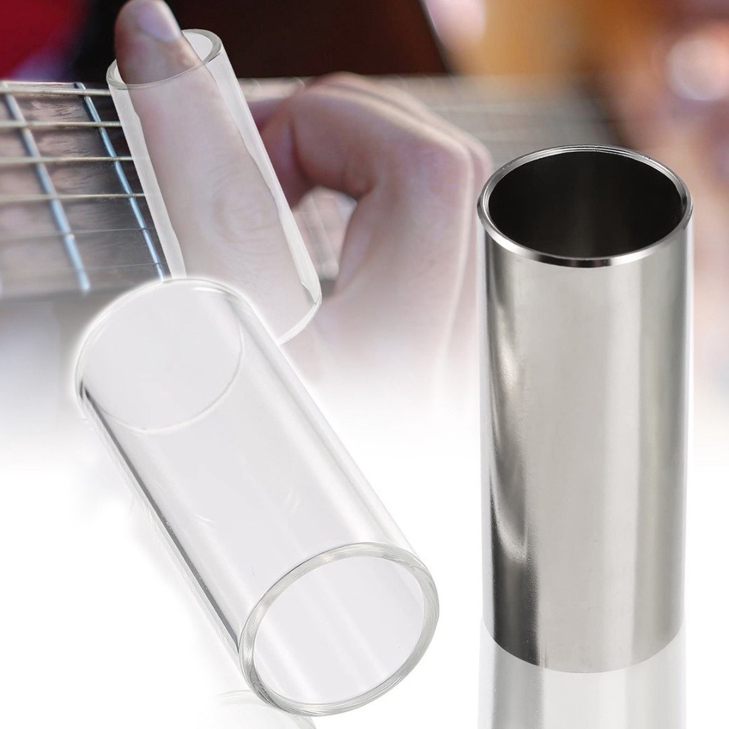 ☽特價優惠✏2pcs 60mm 吉他手指滑軌不銹鋼 + 玻璃用於弦樂器