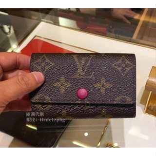 法國代購 LV鑰匙包 Louis Vuitton LV M60701 N62630 M62630經典花紋六扣鑰匙包.紫紅