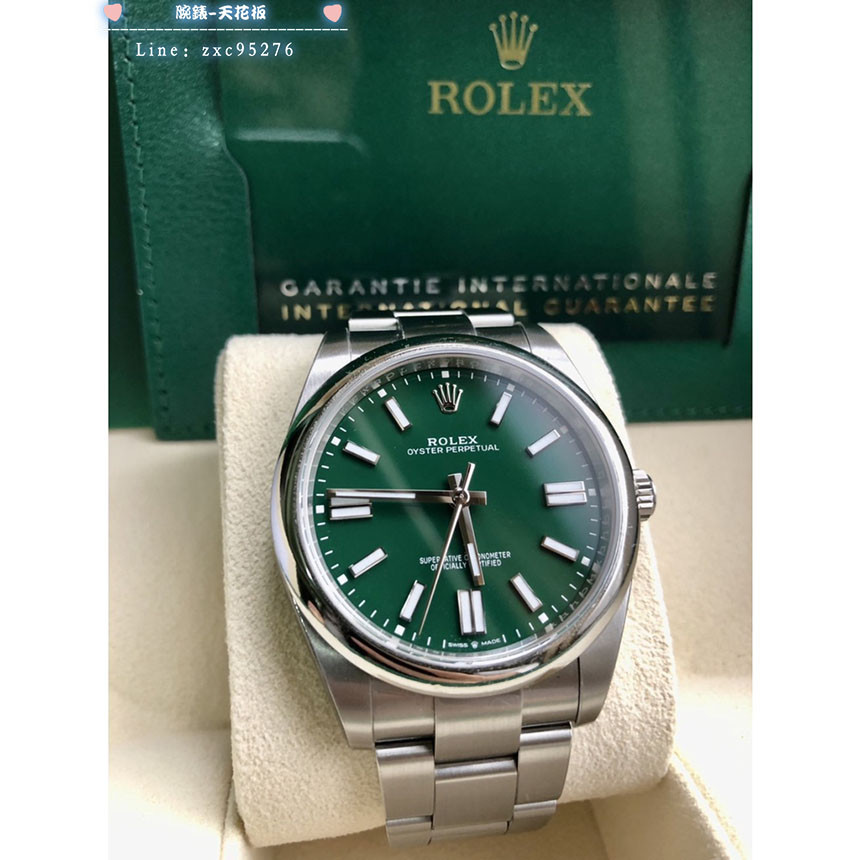 Rolex 勞力士 Oyster Perpetual Date 41 蠔式恆動型 124300綠色面盤 2021錶