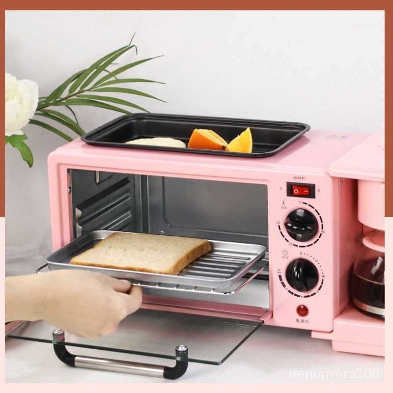 【精品優選】早餐機傢用多功能烤麵包機三閤一自動咖啡三明治早餐機 小烤箱 早餐機 烤箱 蒸氣烤箱