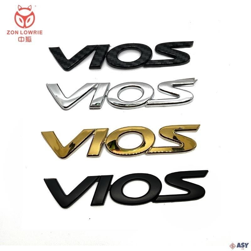 適用於豐田Toyota威驰VIOS字母徽標  ABS 材質 不生鏽 啞黑 金色 銀色 碳纖卡夢汽車自動後行李箱標誌徽章貼