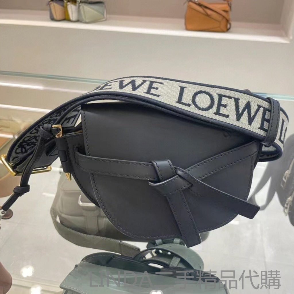 二手精品 loewe 羅意威 Gate mini 小號 黑色 馬鞍包 肩背包 斜背包 女包