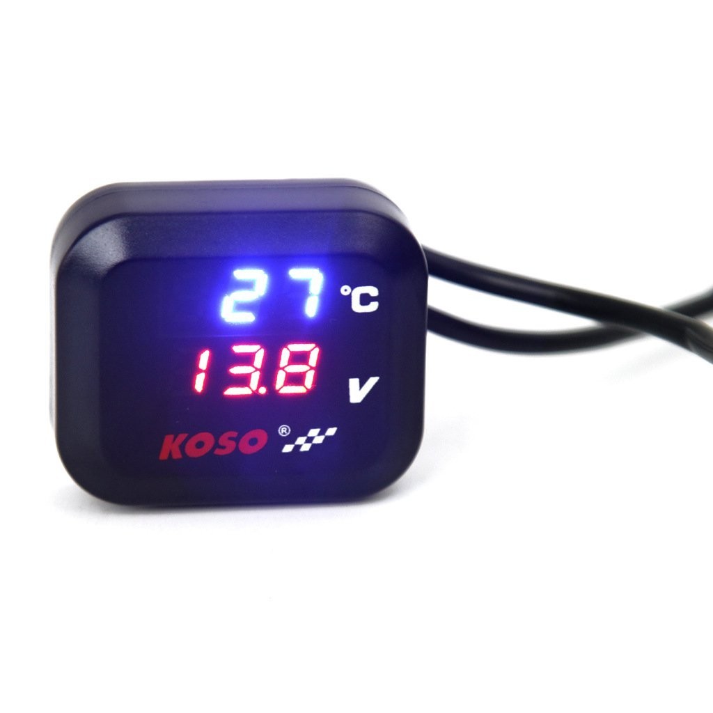 新款摩託車通用儀錶多功能KOSO水溫錶電壓錶USB充電三閤一防水錶