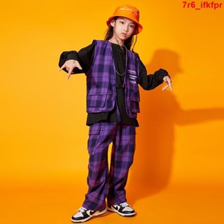 大麥熱銷🎈🎈兒童街舞服裝少兒hiphop演出服寬鬆帥氣背心嘻哈女童街舞套裝潮