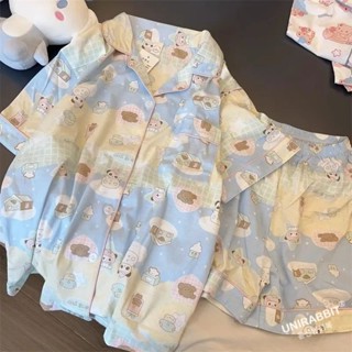 【UNIRABBIT】蠟筆小新睡衣卡通可愛學生傢居服睡衣 睡衣女 大尺碼睡衣 居傢服 睡衣套裝女 大尺碼睡衣 女生00