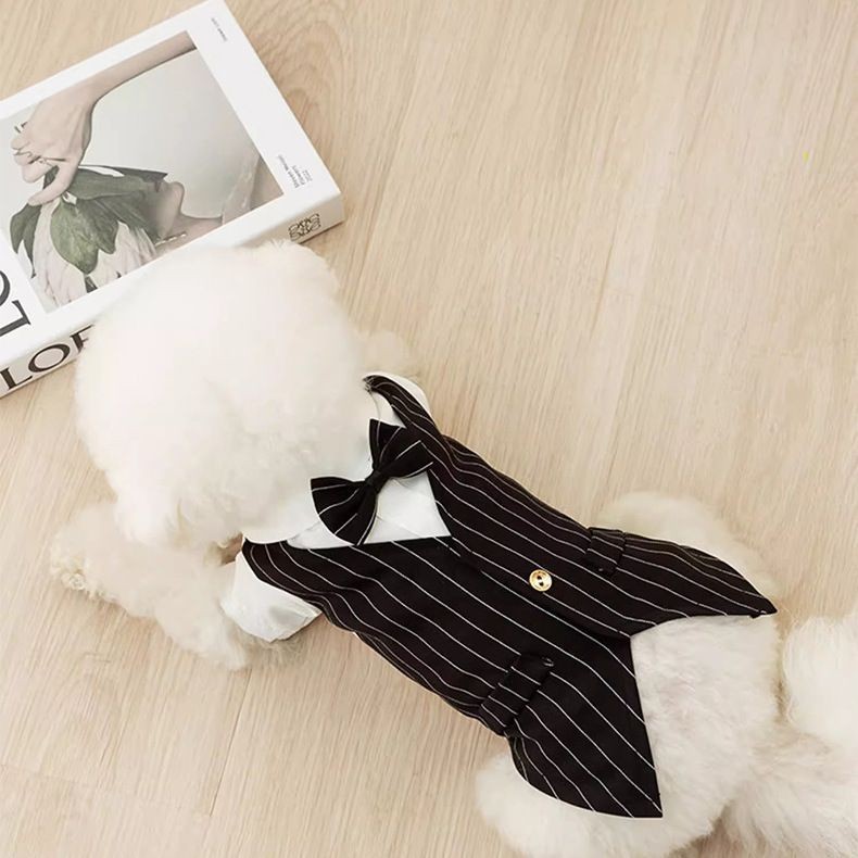 【寵物衣服】 狗狗西裝夏季薄款泰迪比熊博美約克夏馬爾濟斯小型犬貓咪寵物衣服