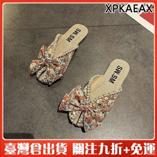 XPKAEAX 穆勒鞋 2024夏季新款拖鞋女外穿時尚平底百搭魚嘴涼拖一腳蹬懶人半拖ins