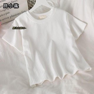 PXM大尺碼女裝 短袖T恤女 素色 夏季新款日系簡約風韓版寬鬆素色學生短袖T恤女百搭港風上衣大碼女裝