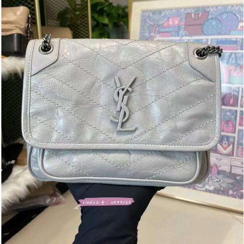 二手99新 SAINT LAURENT 聖羅蘭 YSL Niki baby 小號22cm 流浪包/肩背包/斜跨包