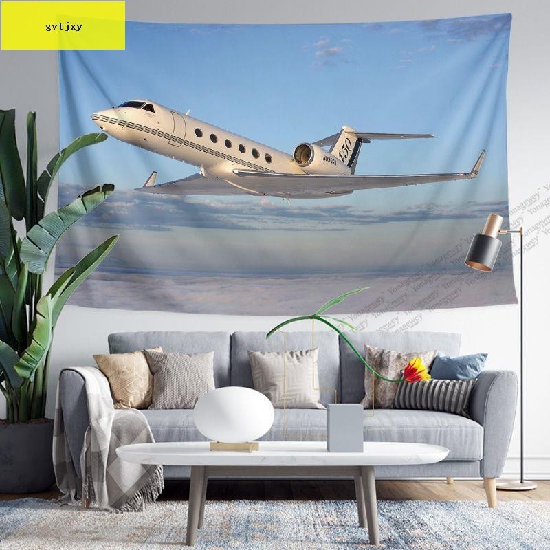 灣流G550私人噴氣飛機G650公務機周邊海報裝飾背景墻布掛布掛毯畫(-+-格威）