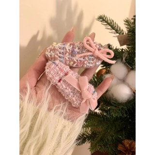 🌸髮夾 瀏海夾 髮飾 頭飾高階感小香風粉色粗呢發夾ins風氣質甜美洋氣蝴蝶結鴨嘴夾劉海夾