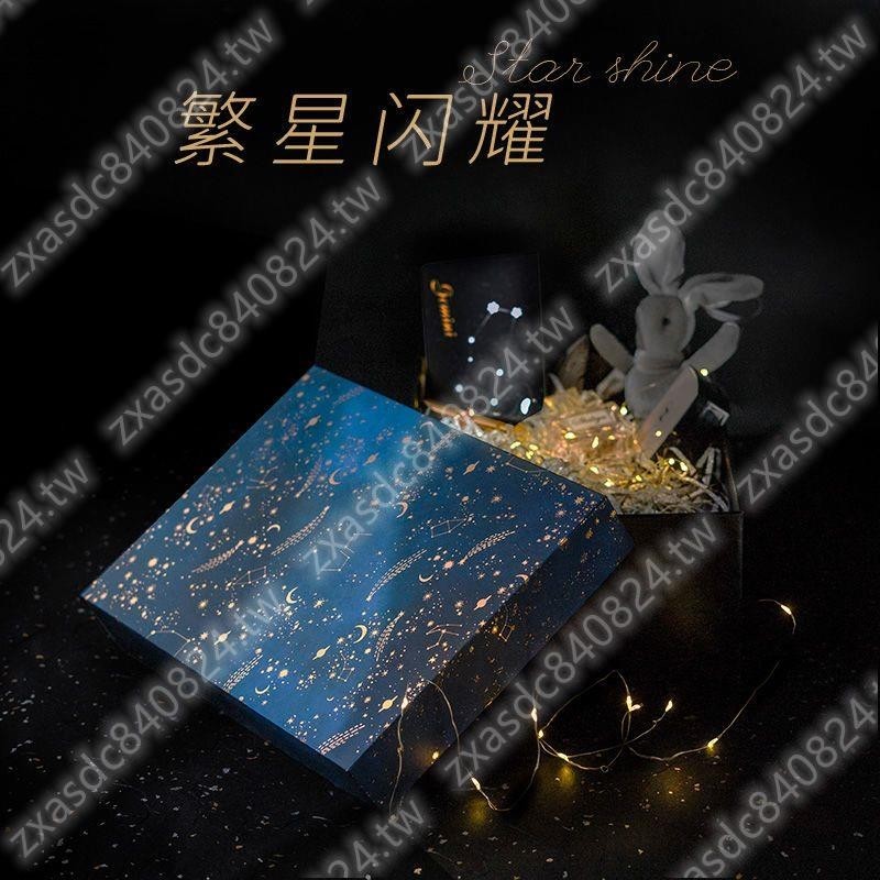 【閃耀星空系列】星空紙燙金禮品包裝紙原創設計藍色禮物盒送男生蒸蒸日上5.18xq