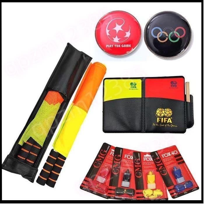 【全店免運】足球裁判紅黃牌口哨套裝帶筆足球比賽記錄本專業裁判裝備用具包郵