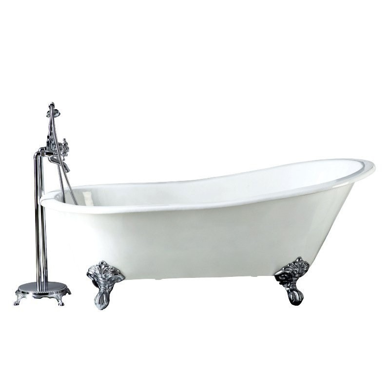 衛浴鑄鐵搪瓷歐式浴缸 貴妃深泡浴缸 成人傢用小戶型浴缸 複古美式大浴盆
