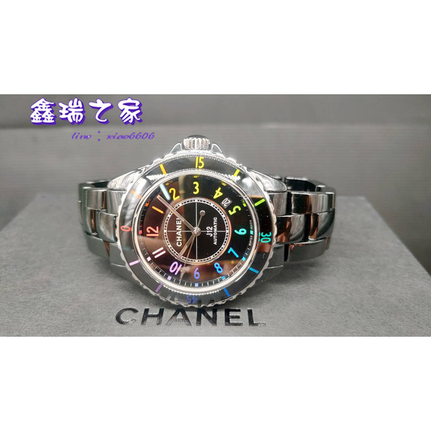 CHANEL 香奈兒 J12 ELECTRO CALIBRE 12.1腕錶 H7122 黑色耐磨陶瓷及精鋼 黑色漆面錶盤