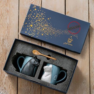 馬克杯 水杯 杯子 咖啡杯 禮物 玻璃杯 杯具 茶杯 陶瓷杯 情侶貓咪可愛水杯高顏值禮品禮盒套裝生日送人伴手禮陶瓷馬克杯