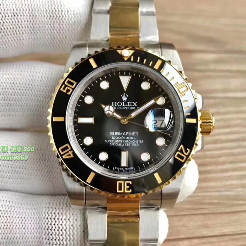 Rolex 勞力士 手錶 綠鬼黑金水鬼Rolex 男表機械表限量116610LV 鬼王 黑金水鬼機械機芯腕錶