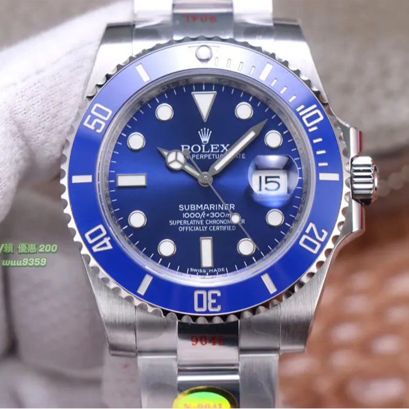 Rolex 手錶 勞力士 腕錶 SUB潛航者系列 藍水鬼藍鬼v10版 男士腕錶 機械手錶 防水手錶 造型手錶 時尚腕錶