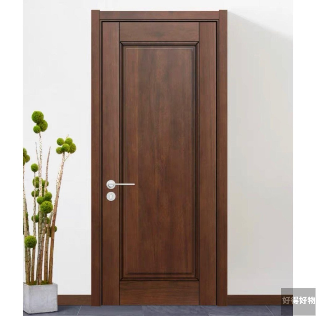 免運新中式木門橡木實木門新中式臥室門房間門橡膠木門烤漆套裝門