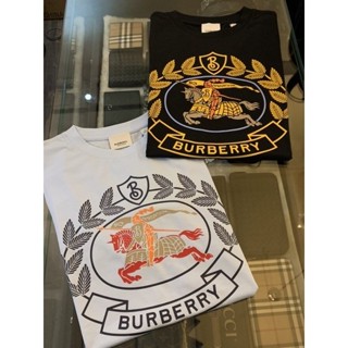 Burberry 戰馬 經典大logo設計 青年款 黑色、天空藍 短袖T恤上衣