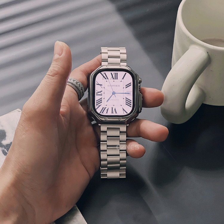 鈦色套裝 適用 Apple Watch 金屬錶帶 不鏽鋼錶帶 S8 7 6 SE 44mm 49mm 45mm