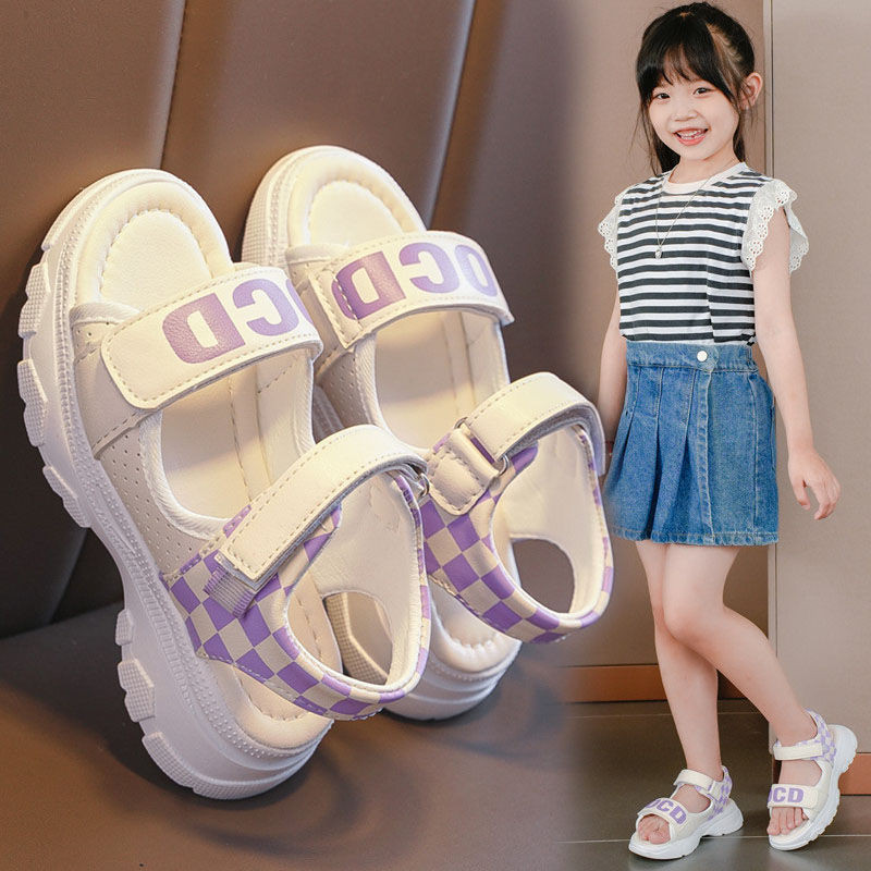 Yelly's~Shop女童涼鞋夏季2024新款時尚運動軟底兒童沙灘鞋中大童小女孩學生鞋