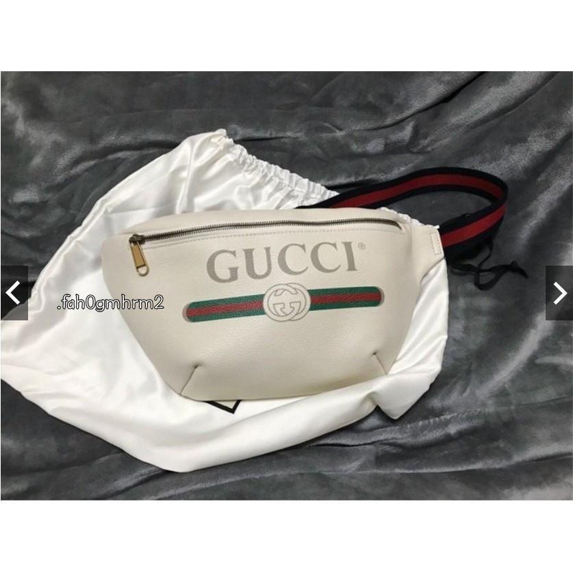 二手現貨 Gucci 大款 530412 Print belt Bag 腰包 胸口包 側背包 蔡依林 楊冪同款 免運