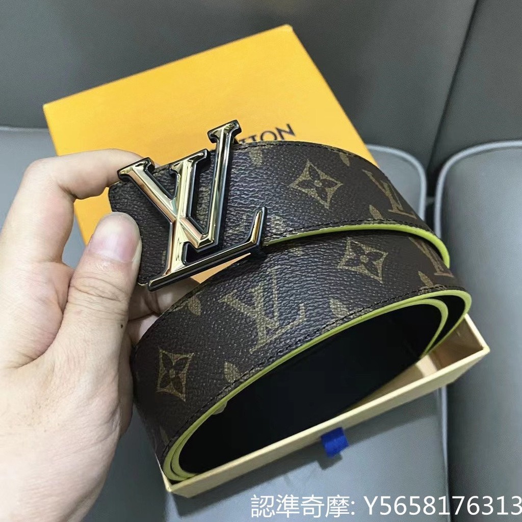 二手便宜出 LV 路易威登 皮帶 INITIALES 皮帶 腰帶 男士男款