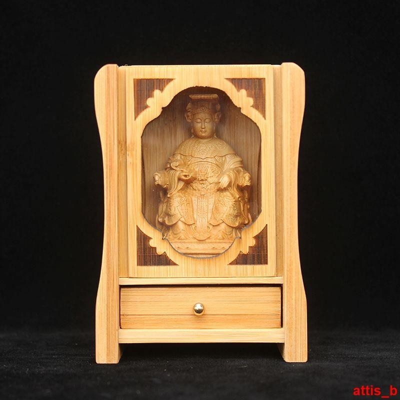 qw*樂清隨身小黃楊木雕刻媽祖湄洲實木海神像擺件供奉鎮宅工藝品