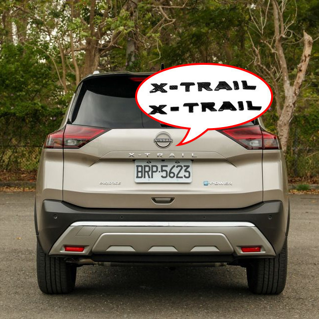 適用於Nissan Nissan 2023改裝X-Trail碳纖維亮黑色字母標籤後車標貼紙改裝配件。