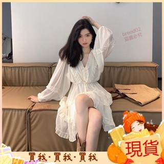 新款💯高品質長袖洋裝女 秋天洋裝 法式 公主v領短版洋裝 氣質高階感 甜酷女孩 蛋糕連衣裙 小清新甜美 高腰顯瘦a字裙