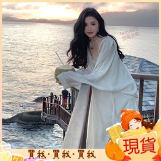 2024新款💝從一 白色防曬襯衫外套女春夏中長款長袖寬鬆法式設計感小眾襯衣 PODF