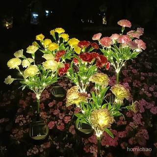 〖叄曦燈飾💖〗新款太陽能小康乃馨仿真花燈 LED花園庭院草坪燈 戶外氛圍裝飾燈