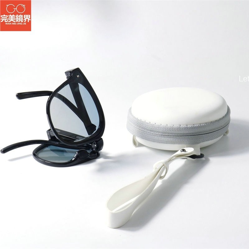 墨鏡 抖音網紅漸變色偏光折疊墨鏡UV400韓版街拍素顏個性太陽眼鏡