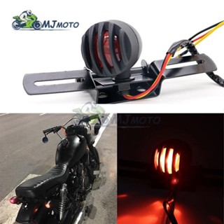 【電子發票】機車復古改裝配件 尾燈 金屬闌珊罩 尾燈 剎車燈 哈雷 CG125 尾燈改裝