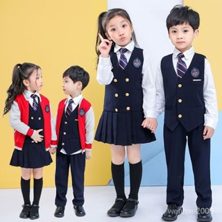 幼稚園園服 兒童運動會班服 閤唱服 小學生演出服 英倫風 校服 兒童 jk制服 春秋套裝 童裝 兒童衣服