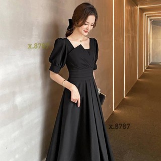 免運⭐量身黑色晚禮服 法式輕奢氣質名媛宴會小禮服裙 主持人平時可穿收腰顯瘦連身裙 名媛聚會慈善晚會敬酒服 聲樂藝考表演服