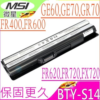 MSI 電池(保固最久)-微星 BTY-S14 ，BTY-S15，GE60，GE70，CR41，CX70，GP70