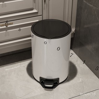 【熱銷#破損補發】垃圾桶傢用客廳簡約創意不銹鋼輕奢腳踏式衛生間臥室廚房腳踩帶蓋 1RE9