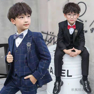 兒童西裝 春秋款 男童 男花童禮服 花童小西裝 男童西裝套裝兒童西裝套裝男孩西服春秋鋼琴演出服夏花童小主持人服裝男童禮服
