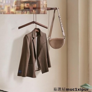 熱銷~?實木衣帽架 牆上掛衣桿收納衣架 門後浴室創意掛衣鉤 服裝店展示衣架 居收納