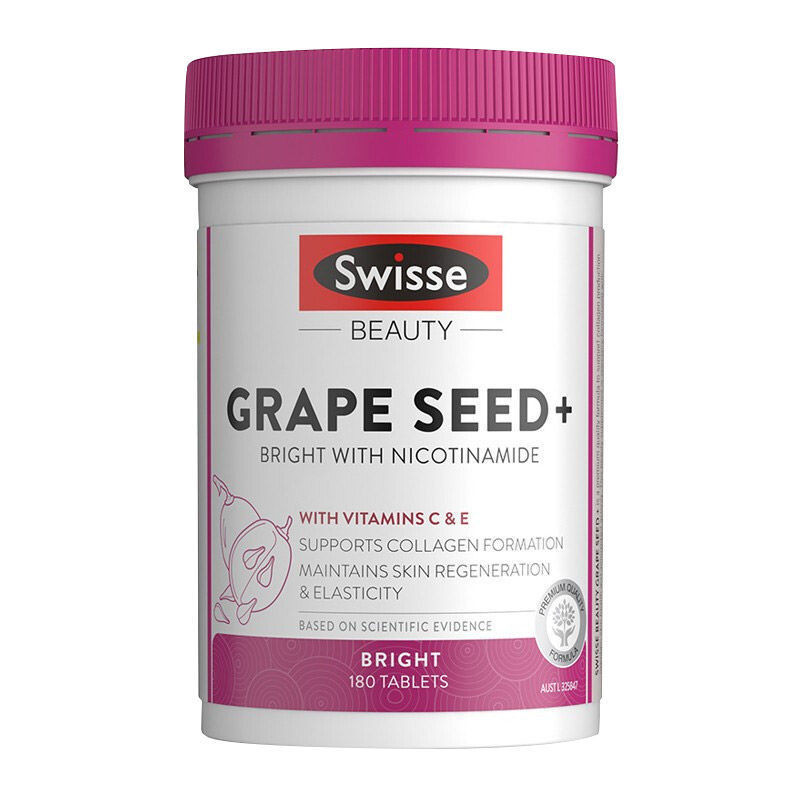 【台灣出貨】Swisse斯維詩葡萄籽精華片 180片/瓶