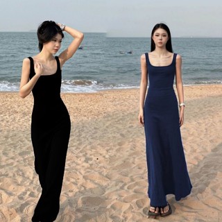 臺灣出貨 高階感顯瘦辣妹吊帶背心連衣裙女裝夏季內搭長裙法式包臀後媽裙子 顯瘦洋裝 韓係連衣裙 連身長裙 法式洋裝 女裙裝