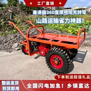 亭亭五金＃汽油柴油電動平板車雙輪車搬運建築垃圾轉運車手推雙輪車雞公車